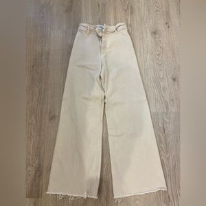 Zara cream marine straight jeans